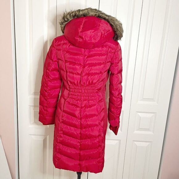 Michael Kors Down Water Fowl Feathers Chevron Quilted Puffer Hooded Parka Coat - Picture 2 of 15